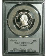 2005-S PCGS PR70DCAM Quarter KANSAS 25c TOP GRADED TOP REGISTRY  20220055 - £23.59 GBP