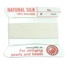 White Griffin Silk Bead Stringing Cord #1 - £6.60 GBP