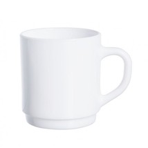 White 9.80 ounce Stackable Mug - Glass - Luminarc - $8.00