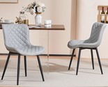 Kidol And Shellder Gray Dining Chairs: Contemporary Leather Armless Chai... - £203.37 GBP