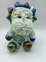 KellyToy Animal Pals TRICERATOPS Dinosaur Plush Mint Green Iridescent 14" - $8.14