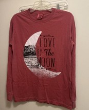 Comfort Colors Women’s Long Sleeve T Shirt Love By The Moon S M Bust 36” - £6.05 GBP
