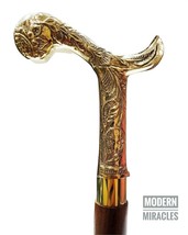 Stile antico del bastone da passeggio in legno d&#39;ottone d&#39;argento reale... - $27.34