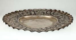 Grand Argent Plateau Avec Hand-Chased Repousse Design 40 OZ Bon - £2,062.57 GBP