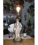 Vintage Mid Century Brass Ceramic Spanish Musician Retro 33&quot; Table Lamp ... - $81.98