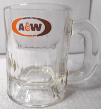 A&W 4oz Root Beer Small Baby Mini Thick Glass Mug Original 1968 Logo 3 1/4" - $6.92