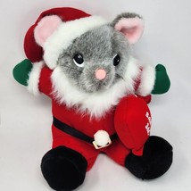 Vintage Christmas Jc Penney Santa Mouse W/ Red Sac Stuffed Animal Plush Toy - £37.21 GBP