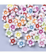 40 Flower Beads Spacer Beads Assorted Lot Acrylic Floral Jewelry Making ... - $5.45