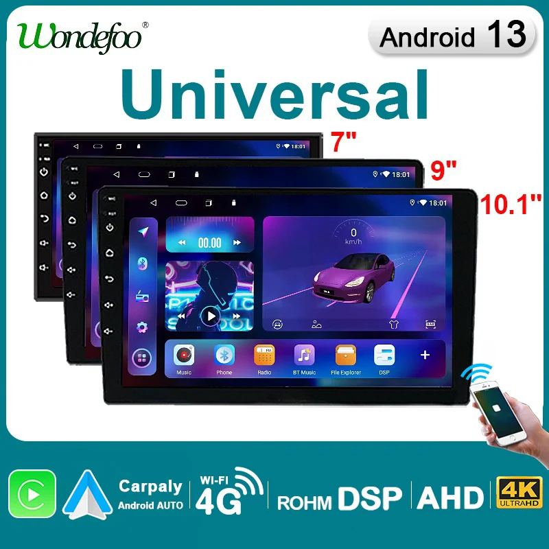 2 DIN Android 7&quot; 9&quot; 10&quot; Universal Car Radio Stereo with Carplay Android Auto - £69.95 GBP+