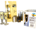 6 Fernet Branca Shot Glasses, 1 Poster, Screw Driver, Flask, Pin &amp; Model... - $144.95