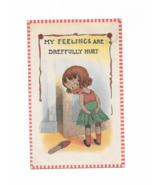 VINTAGE 1913 HUMOROUS PICTURE POSTCARD POSTED- Girl with Hurt Feelings - $92.27 MXN