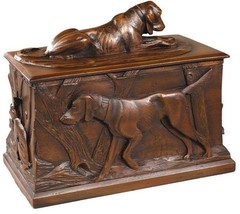 Box TRADITIONAL Lodge Sporting Dog Dogs Chocolate Brown Resin Hand-Cast - £303.03 GBP