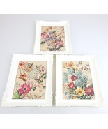 3 MCM RF Harnett Flower Prints 8x10&quot; VTG Wall Art Ornate Plastic White F... - €64,47 EUR