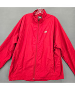 New Balance Red Jacket Windbreaker Full Zip Long Sleeves Pockets Mens Si... - $11.70