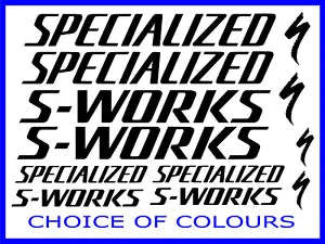 Specialized S Works BIKE Sticker Sheet vinyl MTB DH CHOCE OF COLOURS - $14.99