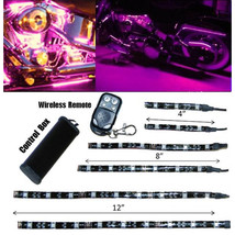 6Pc Pink LED Motorcycle Chopper Bike Frame Glow Lights Flexible Neon Strips Kit - £20.00 GBP