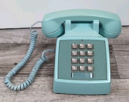 Bell System Western Electric 2500 Aqua Blue or Desktop Push Button Phone - $46.72