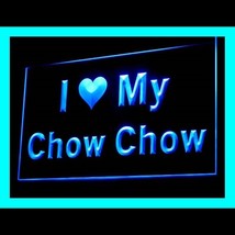 210107B I Love My Chow Chow Cute Grey Intelligent Timid Confident LED Light Sign - £17.57 GBP