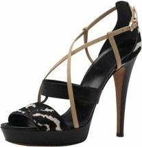 GUCCI Betty HIGH HEEL Platform SANDAL Italy ZEBRA Print ANKLE Strap ( 40 ) - $613.77