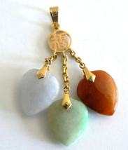 Vintage Never Used Natural JADE JADEITE Pendant Key Chain Cell phone Chain - $270.95