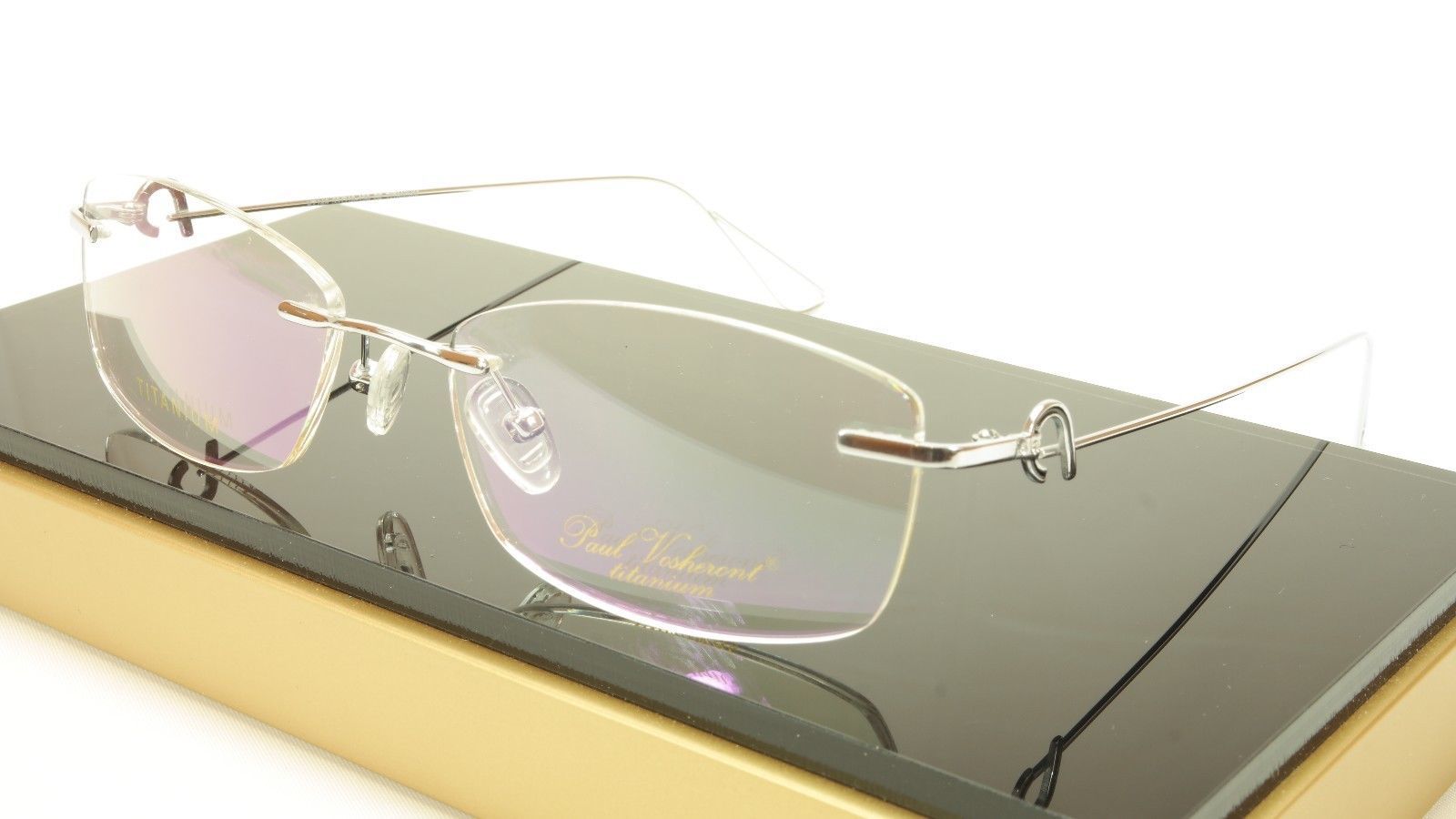 Authentic Paul Vosheront VT146 C2 Titanium Silver Rimless Eyeglasses Frame Italy - $220.00