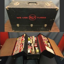 RCA Vacuum Tube Lot In Repairman Carrying Case Vintage Television Repair - $791.99