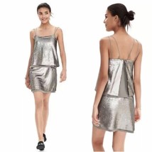 Banana Republic Strappy Sequin Silver Dress Size 4 New - £70.00 GBP