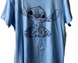 Disney Lilo and Stitch Girls Size XL Blue Crew Neck T Shirt Graphic Print - $7.38