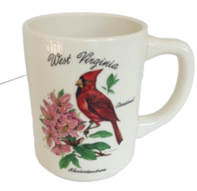 West Virginia Souvenir State Coffee Mug Rhododendron &amp; Cardinal Vintage - $8.60
