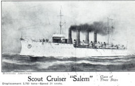 US Navy Scout Cruiser Salem Advertising Doctor Miles Heart Remedy Postcard - $9.74
