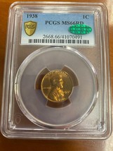1938 1C Lincoln Wheat Cent Graded by PCGS as MS66RD CAC - £34.95 GBP