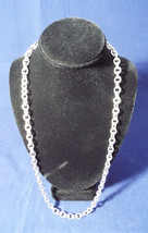 Vintage Signed Monet 30 Inch Silver Tone Rolo Link Chain Necklace 30 Inches - £93.81 GBP