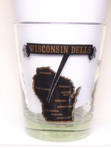 Vintage Wisconsin Dells With 5 Different Scenes In Black And Gold Cocktail Glass - £9.70 GBP