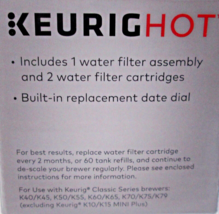 Keurig Hot Water Filter Starter Kit Classic Series assembly and 4 Month ... - £7.49 GBP