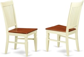 Two East West Furniture Weston Room Chairs With A Wooden Seat And A Buttermilk - $154.93