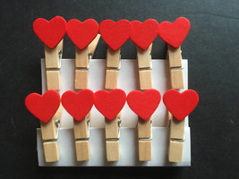 120pcs Cute Heart Wooden Clips,pegs,Pin Clothespin for Party Decoration  - £7.82 GBP