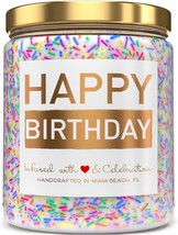 Happy Birthday Candle - Vanilla Birthday Cake Scent With Sprinkles Cute, Men - $44.92