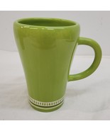 CAFFCO M. BAGWELL COLORS GREEN MUG 5&quot; D-handle Hand Painted White Black ... - $16.44