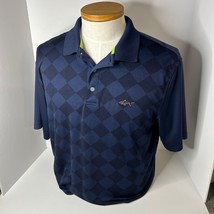 Greg Norman Polo Shirt Mens Large Navy Blue Short Sleeve Tasso Elba Play Dry - £16.31 GBP