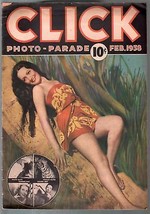 Click #1 2/1938-1st issue-hypnotism-cheesecake pix-white slavery-Carole Lombard- - £143.71 GBP