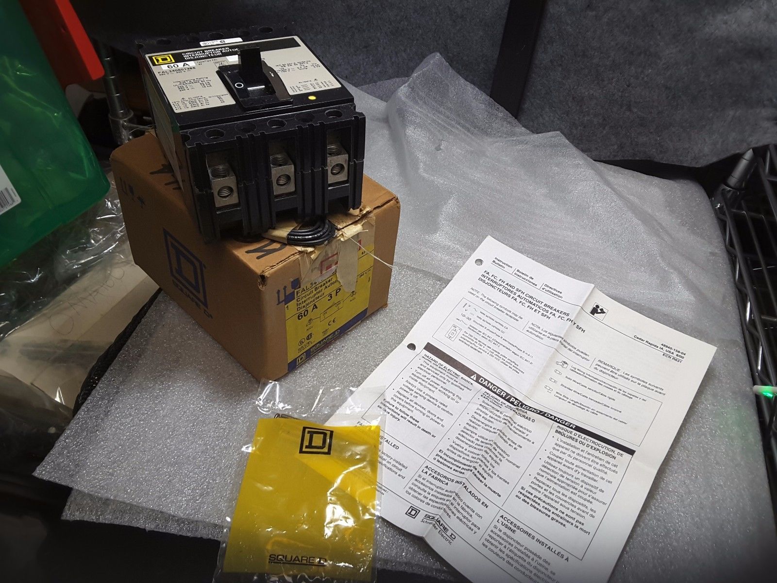 FAL340601386 SQUARE D CIRCUIT BREAKER NEW NIB RARE 60A 3P SALE RARE USA ... - $880.11
