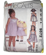 McCALL&#39;S #9572-GIRLS SUNDRESS &amp; MATCHING 2-3-4 DOLL DRESS PATTERN - $5.29 CAD