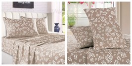 Taupe 4 Piece Bed Sheets Set 14&quot; Deep Pocket 1800 Series Bedding Sheet - £30.93 GBP+