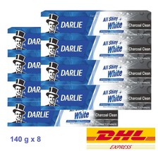 8 x DARLIE CHARCOAL TOOTHPASTE CLEAN ALL SHINY WHITE FLUORIDE NATURAL 140 g - £39.04 GBP