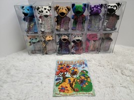 Lot 12 VTG Grateful Dead Bears Beanie 7” Tag Plastic Cases 1997 1998 Liquid Blue - £164.81 GBP