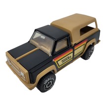 VINTAGE TONKA 7&quot; TOY PICKUP TRUCK BLACK &amp; BROWN With Camper Shell Nice 1979 - £34.45 GBP