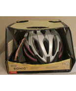 NEW Bontrager Sonic Elite Helmet - Silver/pink STRIPPING 60 - 64 CM with... - £46.13 GBP