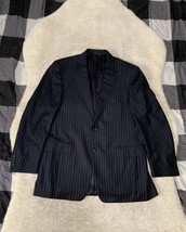 Canali Exclusive Navy Blue Striped Wool 2 Button Blazer Sport Jacket Siz... - $127.40