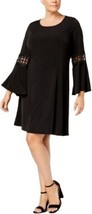 NY Collection Womens Plus Size Bell-Sleeve Fit and Flare Dress Size 2X, Black - £66.19 GBP