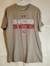 Under Armour Wisconsin Badgers Shirt Adult Extra Large Gray Red Basketball Mens - £13.60 GBP